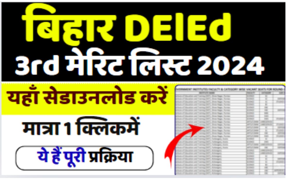 Bihar Deled 3rd Merit list 2024